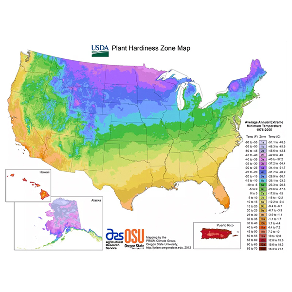 Hardiness Zone Map - Weston Nurseries