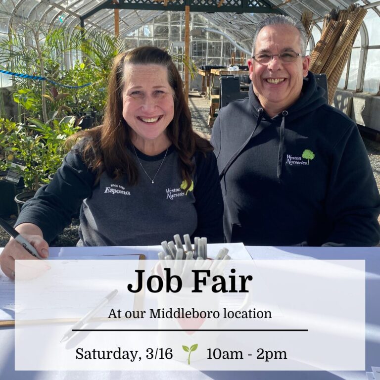 Job Fair March 16 - Middleboro - Weston Nurseries