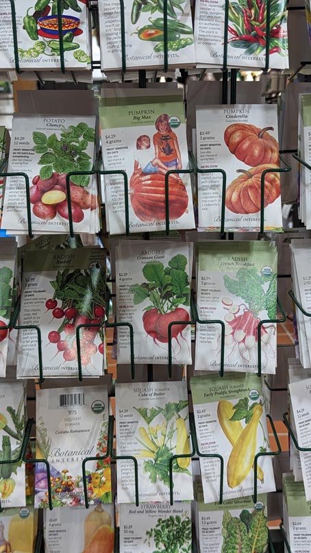 vegetable seed packets